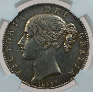 Great Britain Victoria Crown 1845 Ngc Au Rare Grade