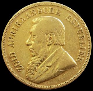 1898 Gold South Africa Republic Kruger Pond Coin Very Fine