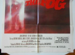 The Fog 1980 1 - sheet movie poster John Carpenter Halloween horror 2