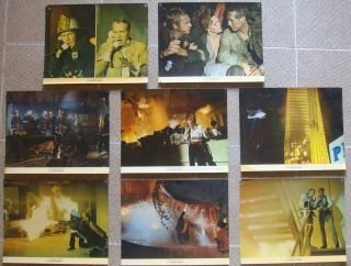 Towering Inferno Deluxe Set Of " 8 " Italian Lobby Cards 11x14 " Movie Poster 1974