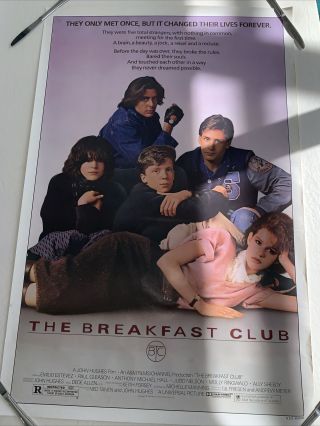 The Breakfast Club (1985) Movie Poster One Sheet Rolled Never Folded