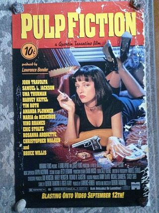 Pulp Fiction Tarantino Travolta Thurman Vhs Video Store Movie Poster