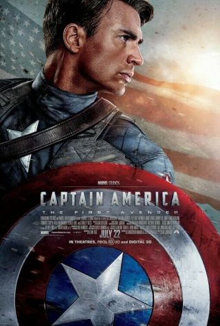 Captain America: The First Avenger Org Ds Movie Poster One Sheet Marvel Avengers