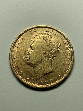 1826 Great Britain King George Iv Sovereign 8 Gr Gold Coin 1826