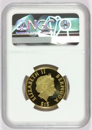 2000 Bermuda $15 Tall Ships Gold Proof Coin - NGC PF 70 UCAM - Mintage 1,  500 3