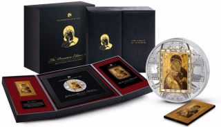 Cook 2013 20$ Virgin of Vladimir Masterpieces of Art 3 Oz Silver & Gold Coin 2