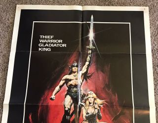1982 CONAN THE BARBARIAN Movie Poster,  Folded,  27x41 3