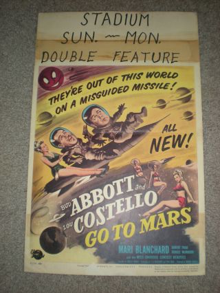 Abbott And Costello Go To Mars Orig Window Card Movie Poster