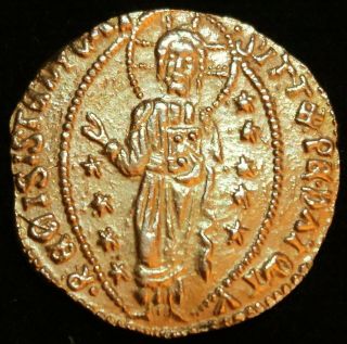 1382 - 1400 Doges Of Venice,  Antonio Venier.  Gold Zecchino Ducat Coin,  Error E,  D