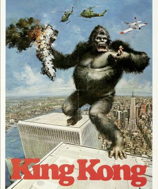 King Kong 1976 Movie Poster Design Monster 70s Gorilla Nyc Twin Towers York