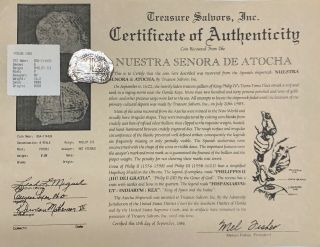 (1598 - 1621) Atocha Shipwreck 8 Reales Silver Coin Potosi Embossed