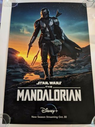 Disney The Mandalorian 27x40 2 Sided Ds Poster One Sheet Rare Star Wars