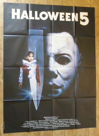 Halloween 5 Horror Donald Pleasence Large French Movie Poster 