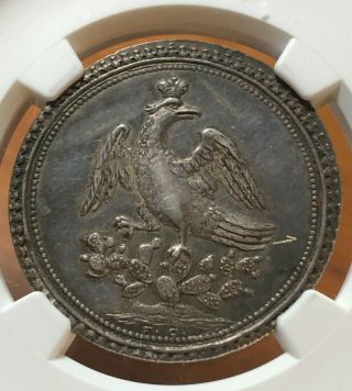 Mexico 1822 Mo Iturbide Silver Inauguration Medal Grove 9 - A - Ngc Au55