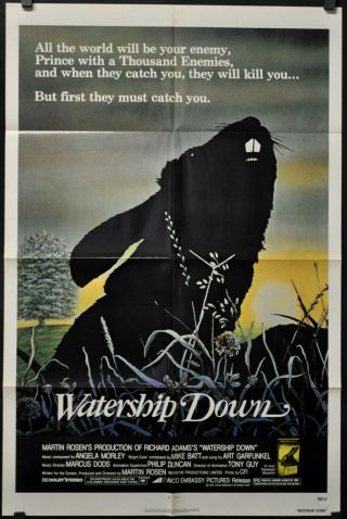Watership Down 1978 27x41 Nr Movie Poster John Hurt Richard Briers