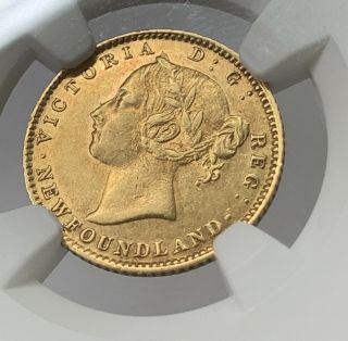 1882 H Newfoundland $2 Gold NGC AU55 2
