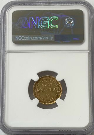 1882 H Newfoundland $2 Gold NGC AU55 5