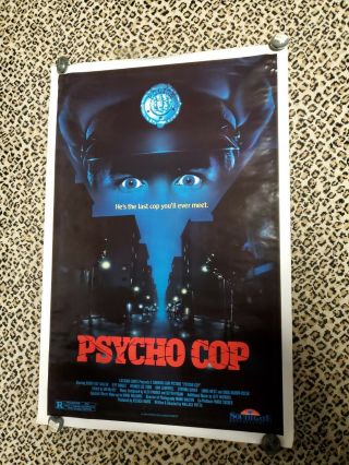 Psycho Cop Movie Poster Rolled Southgate Horror 1989 Vhs Video