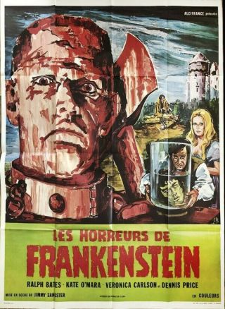 Horror Of Frankenstein 47x63 French Movie Poster Hammer Horror 1970