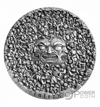 Inferno Divine Comedy 700 Anniversary 5 Oz Silver Coin 5000 Francs Cameroon 2020