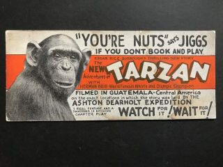 1935 Adventures Of Tarzan Jiggs (cheetah) Chimpanzee Herman Brix Blotter