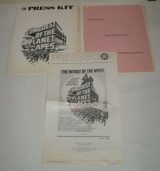 Conquest Of The Planet Of The Apes Promo Movie Press Kit With Press Book Release