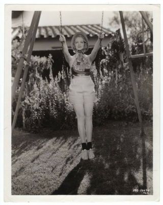 Virginia Bruce Pre - Code Alluring Pose Sexy Legs 1936 Portrait Vintage Photo 356
