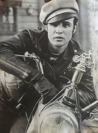 Vintage Poster The Wild One Marlon Brando Motorcycle Pin - Up Johnny Strabler 60 