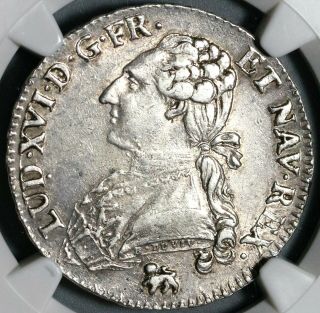 1791/0 - A Ngc Xf 40 Louis Xvi France 1/2 Ecu Unpublished Silver Coin (19111803c)