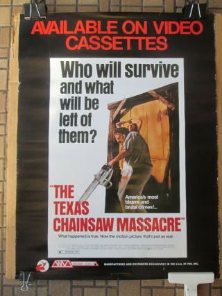 The Texas Chainsaw Massacre Movie Vintage Video Release Poster 18x24