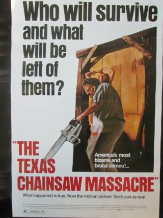 THE TEXAS CHAINSAW MASSACRE Movie Vintage Video Release Poster 18x24 2