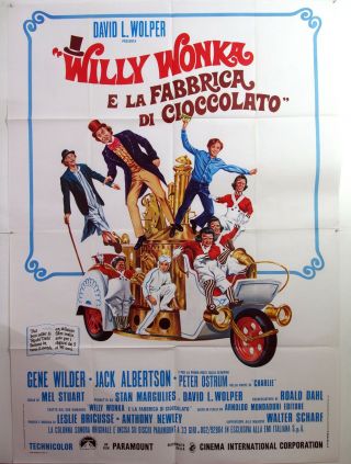 Italy Poster 4sh - Willy Wonka & The Chocolate Factory - Gene Wilder - Us Comedy - B3 - 4