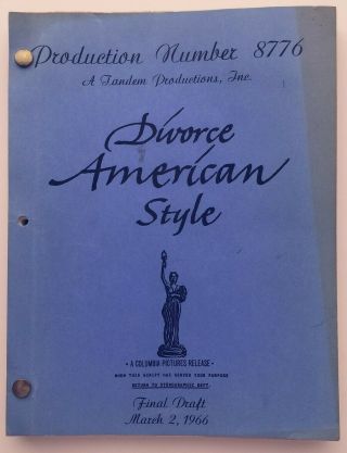 Divorce American Style Film Script Norman Lear Dick Van Dyke Debbie Reynolds