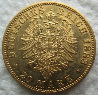 1883 - A German Prussia Gold 20 Mark 2