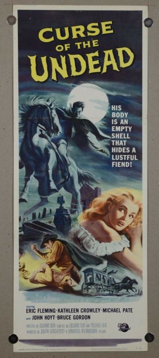 Curse Of The Undead Orig Us Insert Movie Poster 1959 Eric Fleming Michael Pate