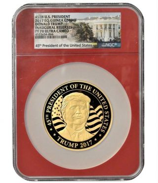 2017 Donald Trump 45th Us President Gold 1 Oz Proof Coin Ngc Pf70 Ultra Cameo