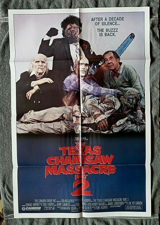 Texas Chainsaw Massacre 2 Movie Poster Horror Dennis Hopper Bob Moseley 1986