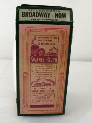 Vintage Rialto Theater Napkin Holder W/ 1940 Ad For The Movie " Swanee River "