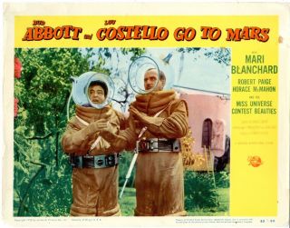 Abbott & Costello Go To Mars Lobby Card 6 1953 Fine 11 X 14
