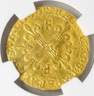 France 1515 - 47 Gold Ecu d ' Or au soleil of Francois I 5th Type 3rd Issue NGC AU53 3