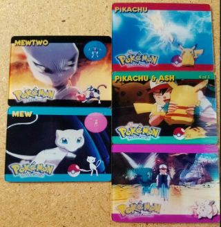 Pokemon The First Movie Lenticular Card Set Of 5 (movie Theater Promo)