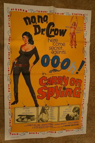 Carry On Spying English Sexploitation Sexy Spies One Sheet 1964