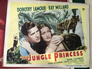 The Jungle Princess 1946 Paramount 11x14 " Lobby Card Dorothy Lamour (autographed)