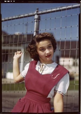Jane Powell Rare Vivid Color Vintage Pose By Fence 5x7 Transparency