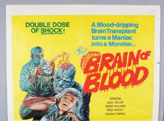 1972 BRAIN OF BLOOD Movie Poster & The Man With Two Brains 2