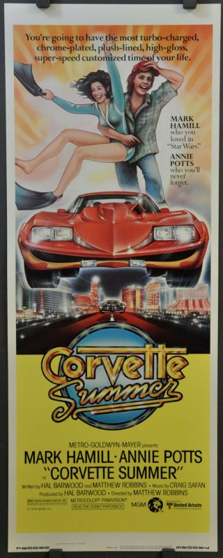 Corvette Summer 1978 14x36 Nr Movie Poster Mark Hamill Annie Potts