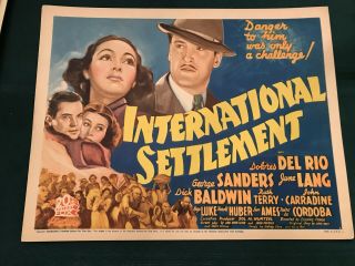 International Settlement 1938 20th Century Fox11x14 " Title Lobby Dolores Del Rio