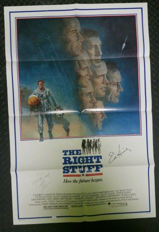 Autograph The Right Stuff 27x41 Folded One Sheet Movie Poster Scott Glenn,  Ed