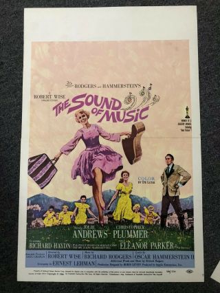 1966 Sound Of Music Window Card Movie Poster Julie Andrews