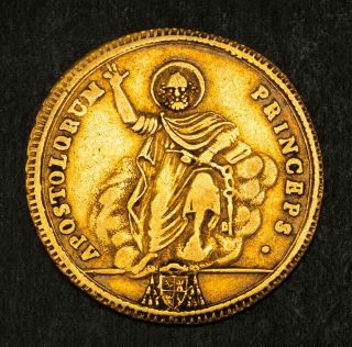 1817,  Vatican,  Pope Pius Vii.  Scarce Gold Doppia Coin.  (vf, ) 5.  22gm